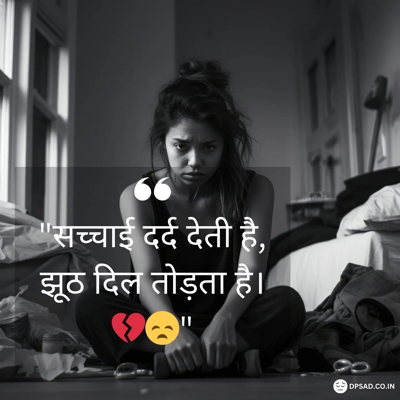 Sad Alone Girl Dp with Quotes in Hindi Free sad dp Download (6)